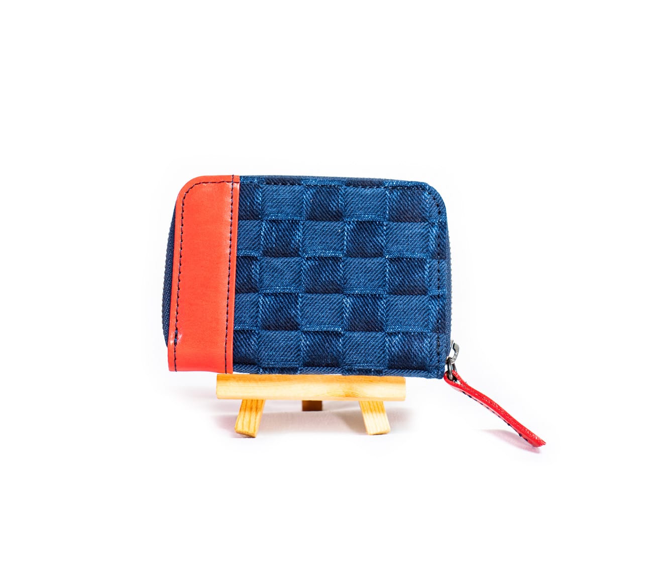 市松デニムキーケース-Dark｜デニム財布・小物『WAZAVI Collection』